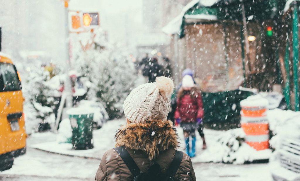 new york city snowy street